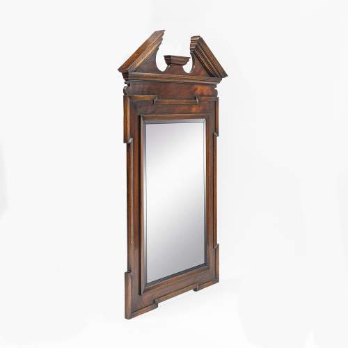 A Vintage 1930s Stained Oak Wall Mirror image-2