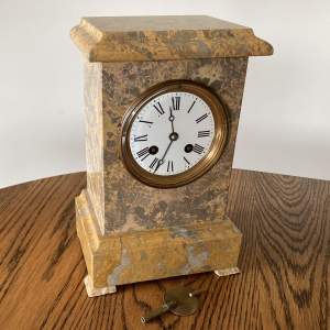 Sienna Marble Cased Mantel Clock with Brocot Suspension Pendulum