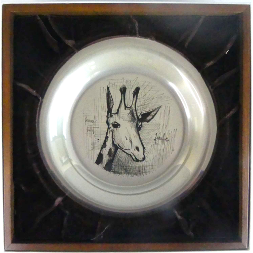 Four 1970s Silver Bernard Buffet Limited Edition Animal Plates image-2