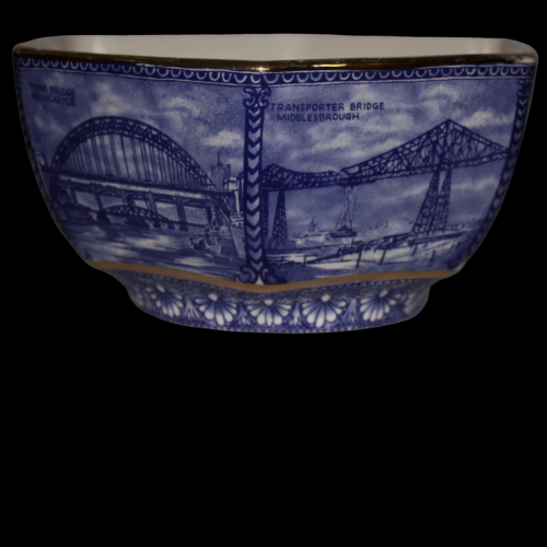 Ringtons Hexagonal Blue & White Bowl made by Wade image-2