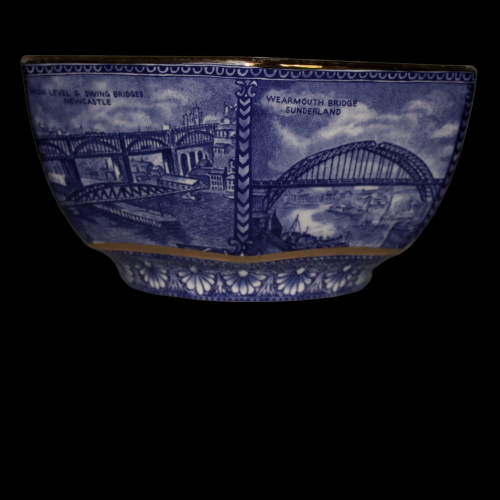 Ringtons Hexagonal Blue & White Bowl made by Wade image-3