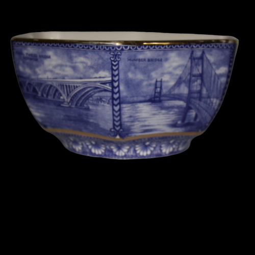 Ringtons Hexagonal Blue & White Bowl made by Wade image-4