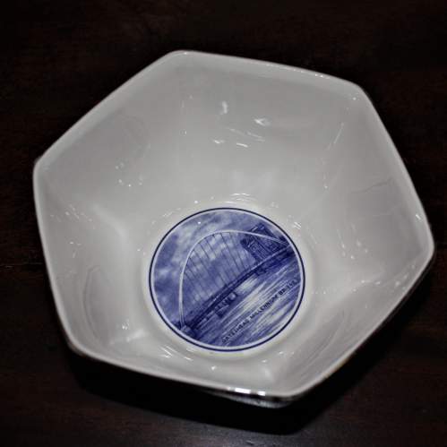 Ringtons Hexagonal Blue & White Bowl made by Wade image-5