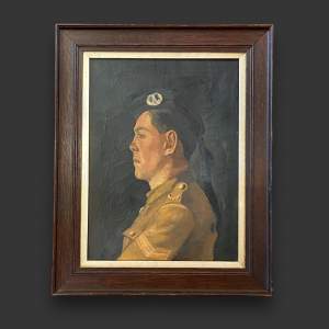 WWI Oil on Canvas Portrait of an Unknown Soldier