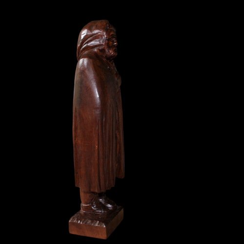 19th Century Hardwood Carving  of a Bearded Man Wearing a Cloak image-4