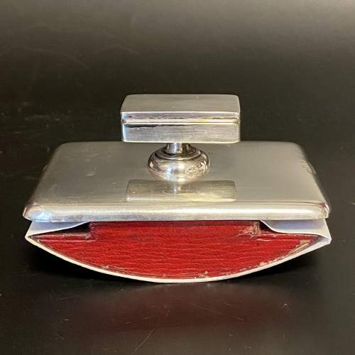 Edwardian Silver Desk Blotter with Stamp Case image-3