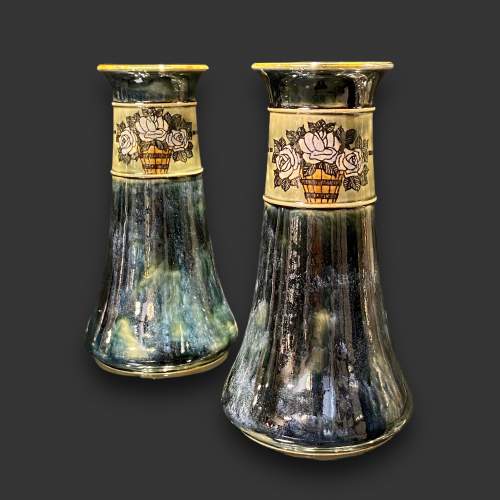 Pair of Royal Doulton Stoneware Vases image-1