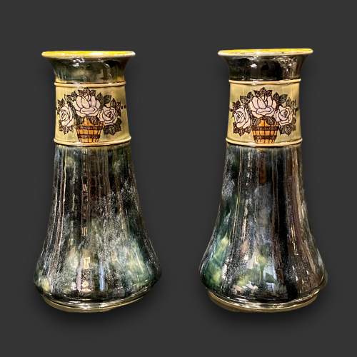 Pair of Royal Doulton Stoneware Vases image-2
