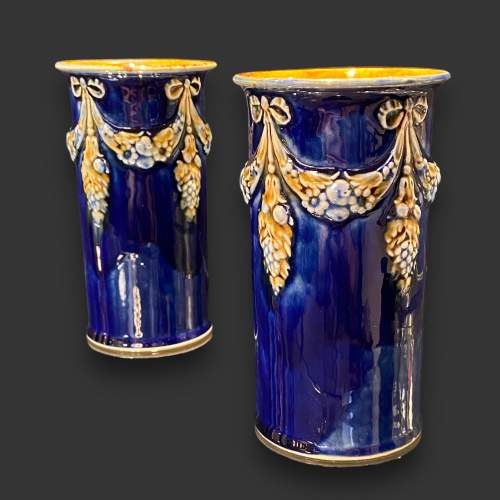 Pair of Royal Doulton Cylindrical Vases image-1