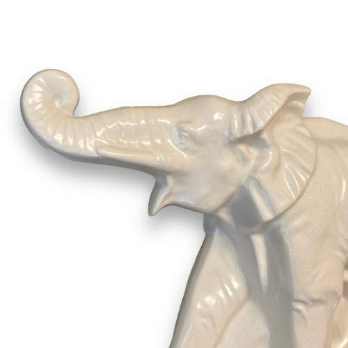 French Art Deco Crackle Ceramic Dolly Elephant Statue image-3