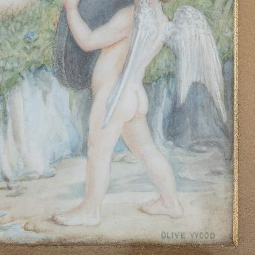 Early 20th Century Watercolour on Porcelain Panel of a Naked Lady image-5