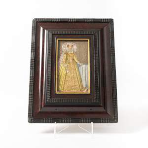 Beautiful Antique Embroidery Panel of Mary Queen of Scots