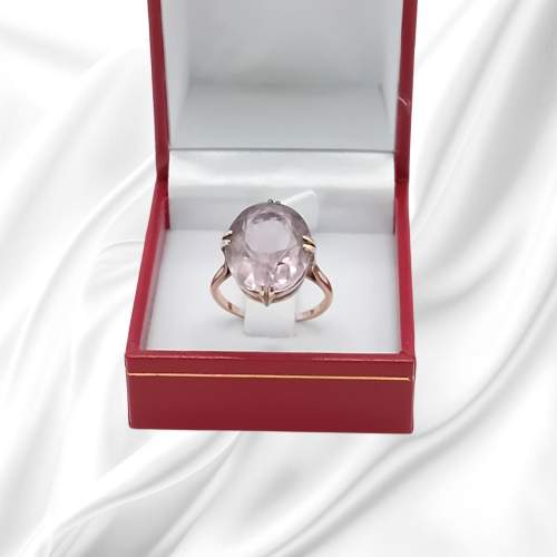 Retro Gold Ring set with Large Amethyst image-3