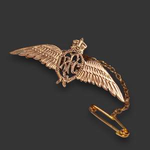 Rare WWI Royal Flying Corps 9ct Rose Gold Sweetheart Brooch