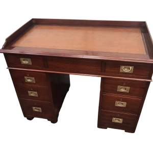 Good Quality Antique Mahogany Campaign Desk