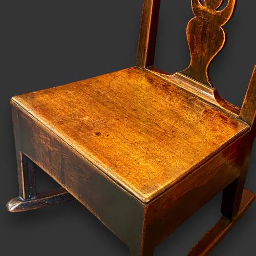 George I Period Solid Elm Lambing Rocking Chair image-5