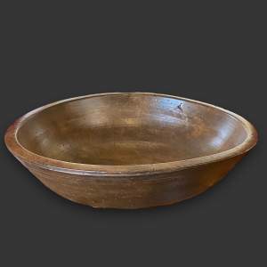 Large Early 19th Century Sycamore Dairy Bowl