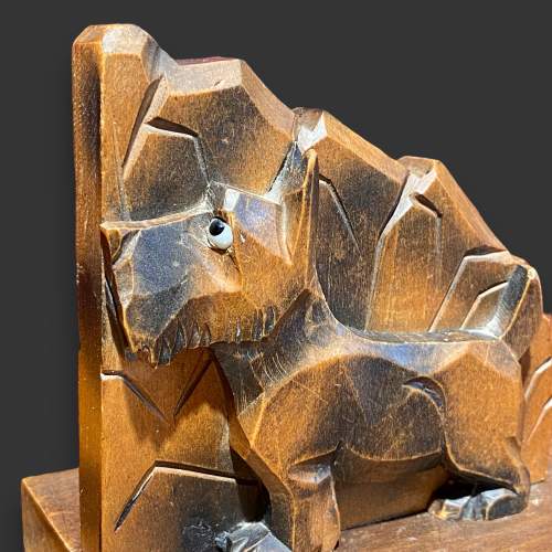 Art Deco Carved Wooden Scottie Dog Bookends image-4