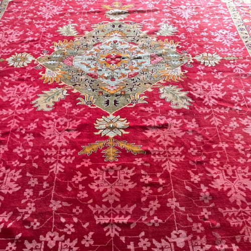 Antique Ushak Large Carpet Central Medallion image-4
