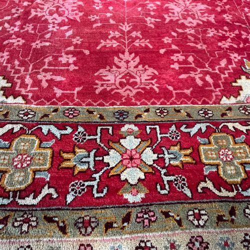 Antique Ushak Large Carpet Central Medallion image-6