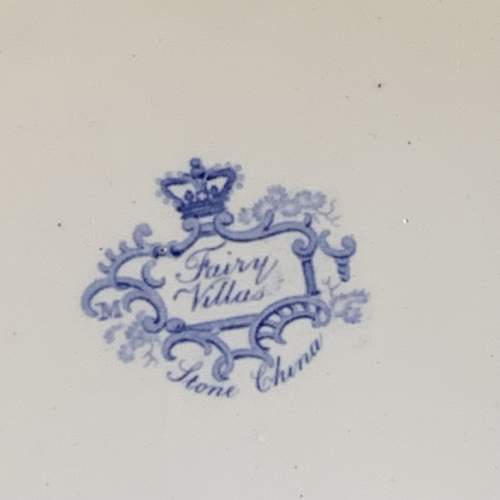 19th Century Fairy Villas Blue & White Meat Platter image-5
