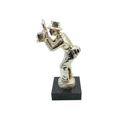 1950-60s Silver Plated Figure of a Photographer on Marble Base image-3