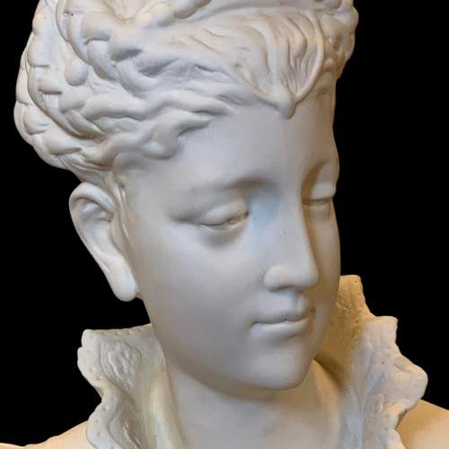 Large Parian Ware Decorative Female Bust image-2