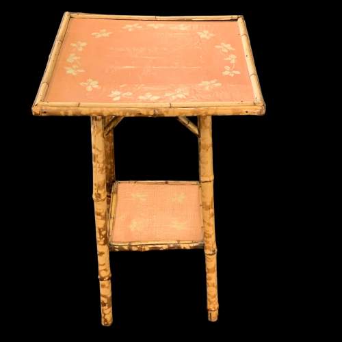 Vintage Bamboo Side Table image-1