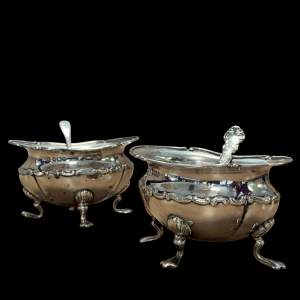 Pair of Silver Salts with Spoons