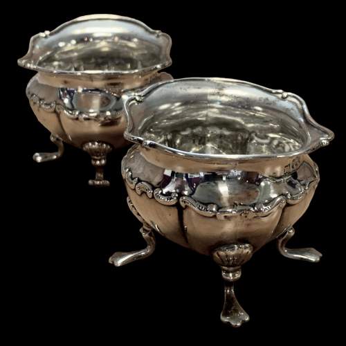 Pair of Silver Salts with Spoons image-2