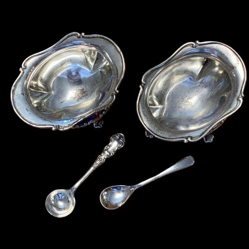 Pair of Silver Salts with Spoons image-4