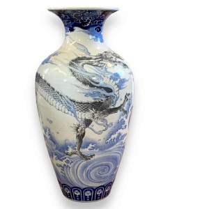 Large Japanese Arita Meiji Period Ovoid Vase