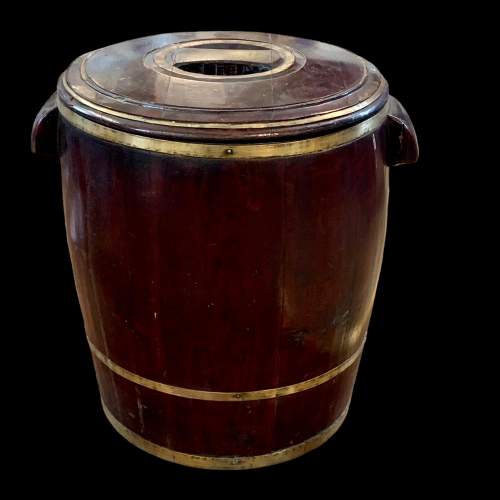 Chinese Brass Bound Wooden Rice Barrel image-1