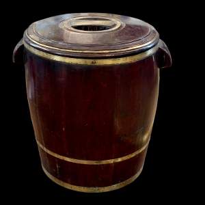 Chinese Brass Bound Wooden Rice Barrel