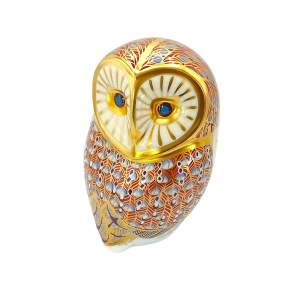 Royal Crown Derby Owl with Gold Stopper