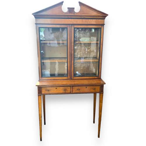 Fine Quality Edwardian Satinwood Cabinet on Stand image-1