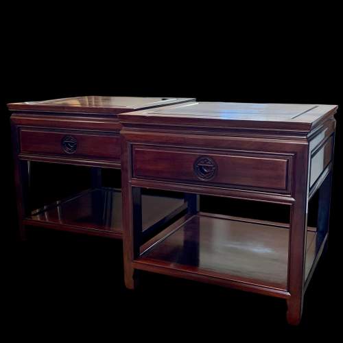 Pair of Chinese Hardwood Low Tables image-1