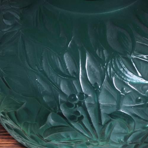 Rare 1920s R. Lalique Mistletoe Gui Green Vase image-6