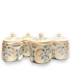 Set of Four Vintage German Ceramic Food Jars