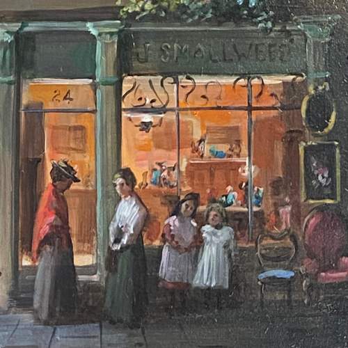 Deborah Jones Oil on Board Painting of a Shop Front image-4
