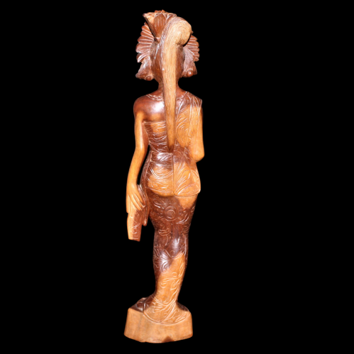 Vintage Hand Carved Hardwood Female Figure image-4