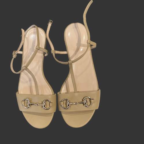 Vintage Pair of Bright Camel Gucci Sandals image-3