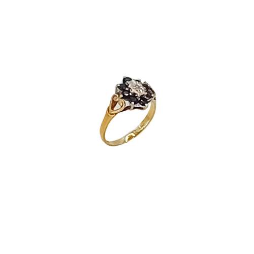 18ct Gold Sapphire Diamond Ring. London 1977 image-1