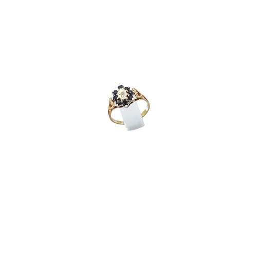 18ct Gold Sapphire Diamond Ring. London 1977 image-4