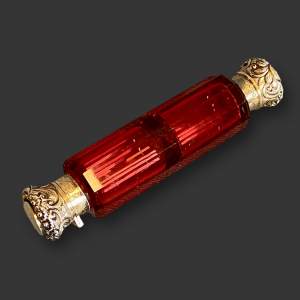19th Century Scent Cranberry Glass Bottle