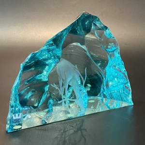 Vintage Kosta Boda Glass Iceberg Sculpture by Vicke Lindstrand