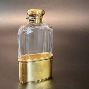 Early 20th Century Silver Gilt Hip Flask