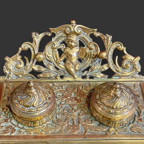 19th Century Brass Double Ink Stand image-4
