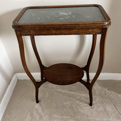A Walnut Edwardian Tea Table with Inlaid Tapestry image-6