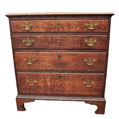 Late 18th Century George III Graduated Oak Chest of Drawers image-1